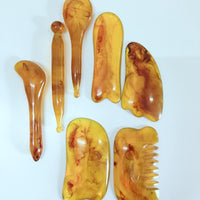 Amber Gua Sha Massage Tool Set for Meridian Health and Beauty