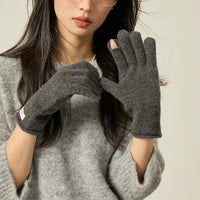 Upgraded 100% Pure Wool Touchscreen Gloves for Women - Warm Winter Cycling Full Finger Gloves