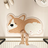 Cartoon Diatomaceous Earth Bath Mat Super Absorbent Quick Dry Non-Slip Floor Mat for Bathroom and Toilet