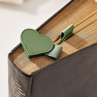 Magnetic Heart Bookmark with Pen Holder - Multifunctional Leather Clip for Books and Planners