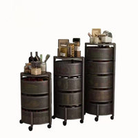 Multi-layer Carbon Steel Rolling Storage Cart with Wheels for Kitchen and Home