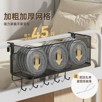 Dormitory Bedside Storage Basket with Hooks for Snacks and Essentials