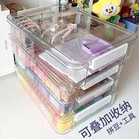 Perler Bead Storage Box with 72 Small Square Containers and Display Rack