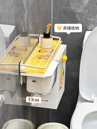 Toilet Side Storage Cabinet with Tissue Holder and Sanitary Pad Organizer