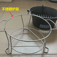 Korean Style Cast Iron BBQ Grill and Heater with Legs, Anti-Scald, for Charcoal, Wood, Alcohol, Tea