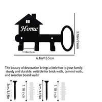 Decorative Metal Wall-Mounted Key Holder with Hooks for Home Entryway Organization