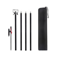 Outdoor Camping Lantern Stand with Double Head Stainless Steel Hooks, Foldable Aluminum Alloy Pole