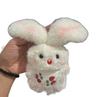 Cute Squeaky Bib Bunny Keychain Pendant for Bags and Gifts