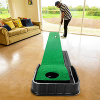 Golf Putting Trainer with Single Hole Practice Mat Indoor Training Aid