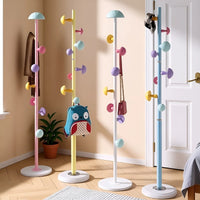 Kids' Floor Standing Coat Rack with Hat and Bag Hooks for Bedroom and Living Room