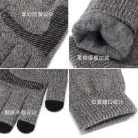 Men's Winter Warm Touchscreen Gloves with Alpaca Fleece Lining
