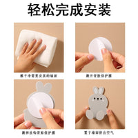 Multifunctional Rabbit Wall Hooks for Power Cords and Plugs, Punch-Free Adhesive Organizer for Kitchen and Home