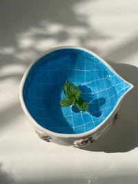 Shinymomo Creative Handmade Ceramic Matcha Bowl with Cute Cartoon Bear and Pool Design