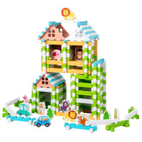 Luban Tenon and Mortise Wooden Building Blocks Set for Kids, Educational DIY Assembly House Model Toy