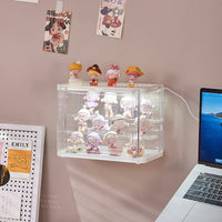 Wall-Mounted Blind Box Display Case with Dustproof Cover for Collectibles and Toys
