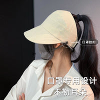 Women's Sun Protection Visor Hat with Neck Flap, Breathable Quick-Dry UV Protection for Outdoor Sports