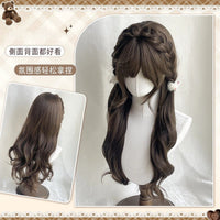 Half-Braided Flaxen Hazelnut Ash Brown Wig with Natural Look