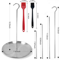 Stainless Steel Vertical Roaster with Detachable Brushes, Mat, Gloves, Oil Bottle, and Hooks