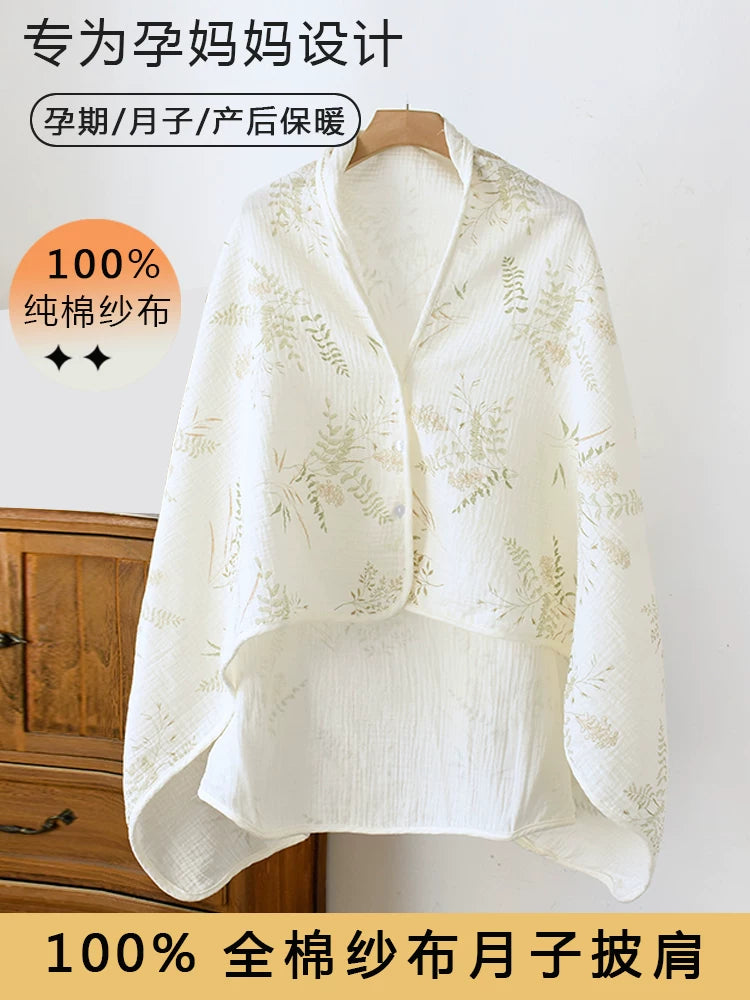 Maternity Nursing Shawl Cotton Gauze Postpartum Breastfeeding Cover-Up