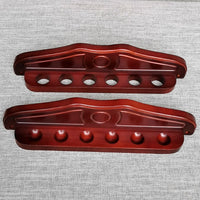 6-Hole Wall-Mounted Wooden Billiard Cue Rack