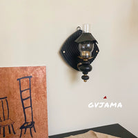 GVJAMA Vintage Glass and Solid Wood Candlestick Wall Decor for Home and Hotel
