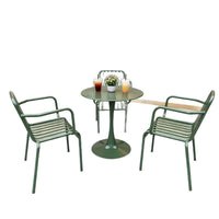Outdoor Patio Bistro Set with Table and Three Chairs for Cafe Garden Balcony