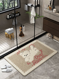 Linen Weave Absorbent Quick-Dry Non-Slip Bathroom Mat