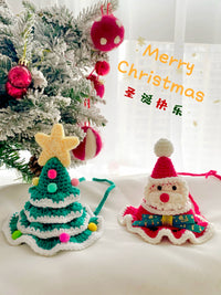 Pet Christmas Knitted Hat and Scarf Set for Cats and Dogs, Festive Costume Accessory