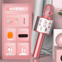 858 Bluetooth Karaoke Microphone with Integrated Speaker for Kids and Adults