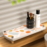 Diatomaceous Earth Absorbent Coaster Tray for Toothbrush Cups and Bathroom Storage