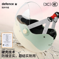 3C Certified Electric Motorcycle Helmet for Men and Women, Four Seasons Universal Safety Half Helmet with Sun Protection