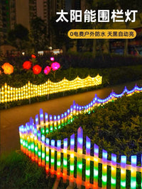 Solar/Plug-in Fence Lights Outdoor Decorative LED Strip for Garden Patio Christmas Ambiance