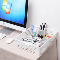 Desktop Plastic Storage Basket for A4 Documents and Office Supplies