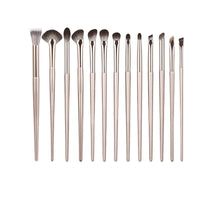 15-Piece Gilded Portable Makeup Brush Set with Eyeshadow and Contour Brushes
