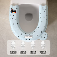 U-Shaped Toilet Seat Cushion with Handle, Waterproof, Thickened, Reusable, Adhesive, for All Seasons