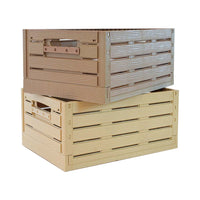 Foldable Wood Grain PP Storage Box with Lid, Stackable Organizer for Snacks, Toys, and Wardrobe
