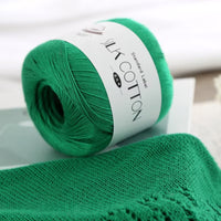 No. 6 Lace Thread Silk Cotton Linen Blend Yarn for Crochet and Knitting