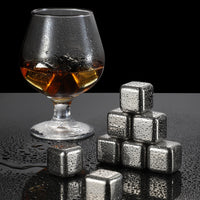 304 Stainless Steel Reusable Ice Cubes with Storage Box and Tongs for Whiskey and Drinks