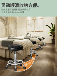 Adjustable Swivel Salon Stool with Backrest and Wheels for Beauty, Hair, Nail Salons