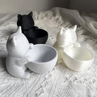 3D Printed Cat Shaped Planter with Drainage Hole for Succulents and Small Plants