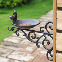 European Retro Cast Iron Bird Feeder Wall Decor for Garden Patio