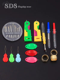 Automatic Needle Threader Set for Sewing Machines and Hand Sewing