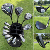 PGM Golf Club Set for Men - Intermediate Level, High Rebound Driver, Carbon Wedge, Complete Golf Equipment Package