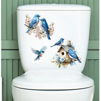 Blue Bird Toilet Seat Decal, Removable Bathroom Toilet Sticker AL Color 0025