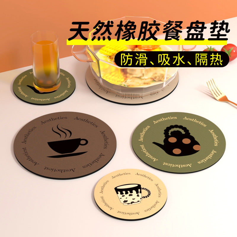 Heat-Resistant Silicone Coasters for Cups and Teapots, Non-Slip Absorbent Table Mats