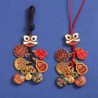 Chinese Style God of Wealth Keychain Lucky Charm for Phones and Cars