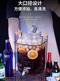 Beverage Dispenser Glass Jar with Spigot for Cold Drinks, Outdoor Camping, Parties, and Cocktails