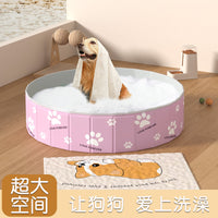 Foldable Pet Swimming Pool for Dogs, Portable Bathing Tub for Large and Medium Pets