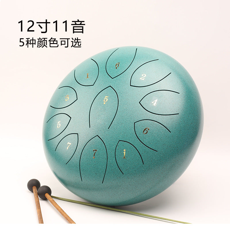 12-inch 11-Note Carbon Steel Tongue Drum for Meditation and Relaxation
