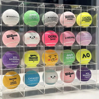 Acrylic Tennis Ball Display Case with Hinged Door, Multi-Grid Storage Box for Collectibles and Training Balls